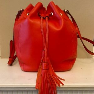 J.Crew Red Drawstring Bag